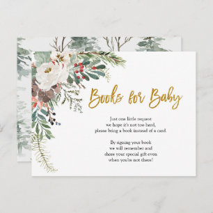 Cartão Postal De Convite Livros Florais de Natal de inverno para Bebê