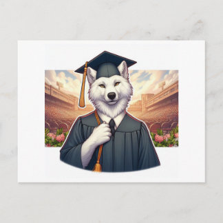 Cartão Postal De Convite Lobo Graduado
