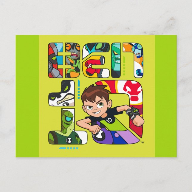 Cartão Postal De Convite Logotipo da Alienígena Ben 10 (Frente)