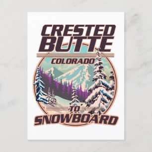 Cartão Postal De Convite logotipo de esqui de Crested Butte Colorado