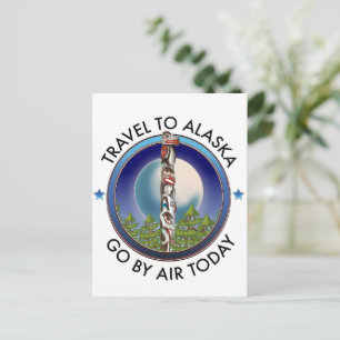 Cartão Postal De Convite logotipo de viagem do alasca