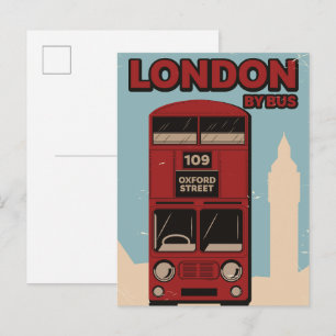 Cartão Postal De Convite Londres de Ônibus