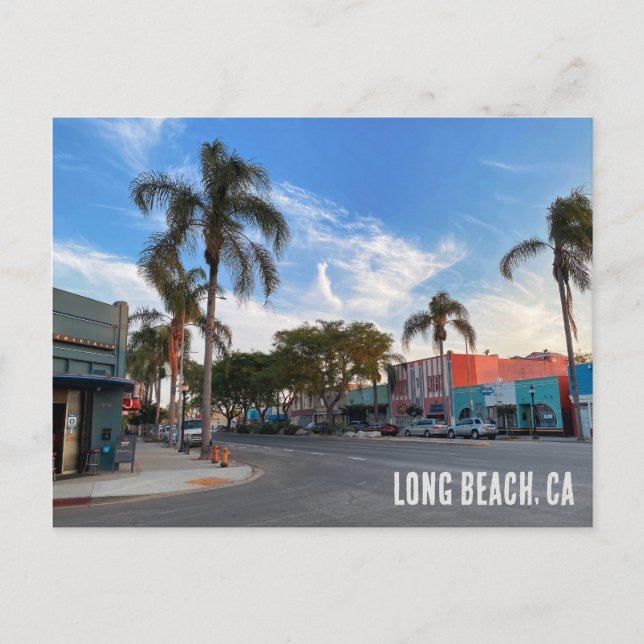 Cartão Postal De Convite Long Beach California (Frente)