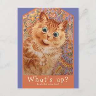 Cartão Postal De Convite Louis Wain Astonish Ginger cat CC1084 Aniversário