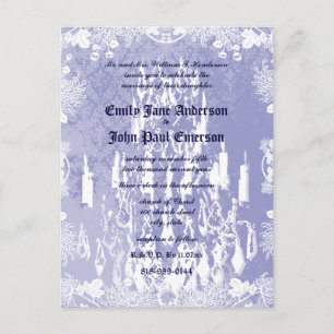 Cartão Postal De Convite Lustre Antigo Lavanda Casamento Roxo