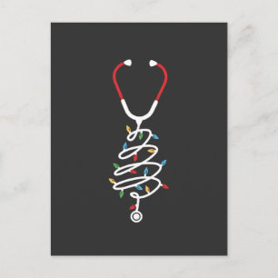 Cartão Postal De Convite Luzes de Árvore de Natal de Suprimentos Médicos Es
