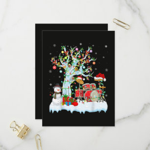 Cartão Postal De Convite Luzes de Decoração de Árvore de Natal Bateria Musi