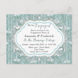 Cartão Postal De Convite Maçãs de Pastel Moles de Verde Sage