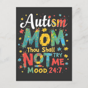 Cartão Postal De Convite Mãe de Autista Tu Não Deves Me Testar