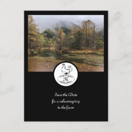 Cartão Postal De Convite Mãe Hen Silhouette Monograma w Foto