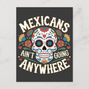 Cartão Postal De Convite MAGA mexicanos não vão a lugar nenhum crânio de aç
