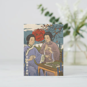 Cartão Postal De Convite Mahjong