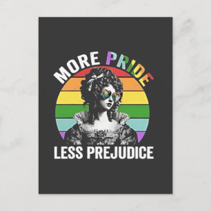 Cartão Postal De Convite Mais Orgulho menos preconceito LGBT Orgulho gay mê