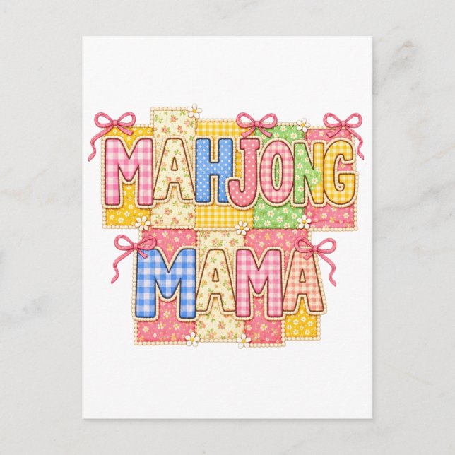 Cartão Postal De Convite Mamãe Mahjong (Frente)