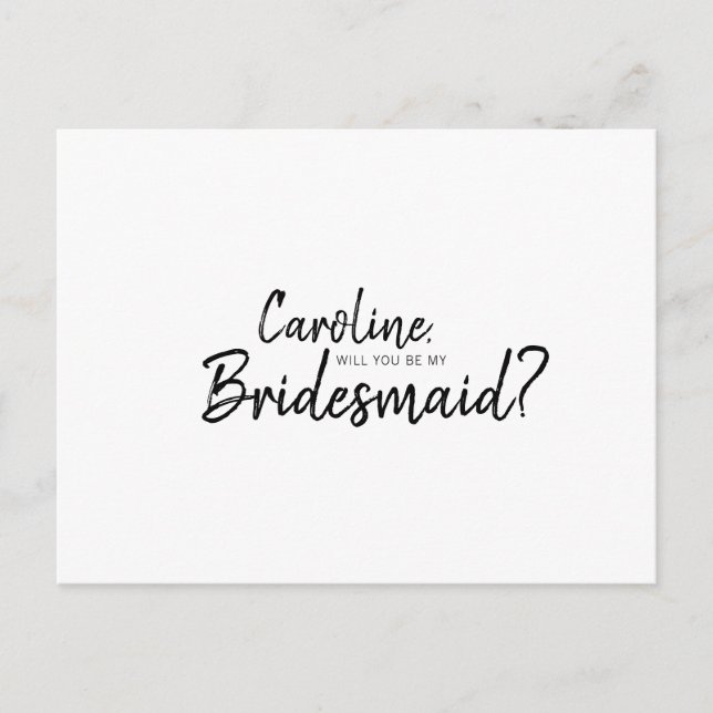 Cartão Postal De Convite Mandy Bridal Vai ser minha dama de Bridesmaid (Frente)