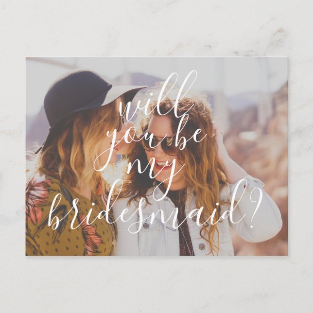 Cartão Postal De Convite Manuscrito Moderno Você Será Minha Porta-Voz (Frente)