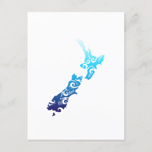 Cartão Postal De Convite Maori Nova Zelândia Mapa da Tatuagem Tribal Ideia