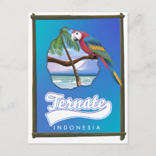 Cartão Postal De Convite Mapa de viagem da Ilha Nias Indonésia
