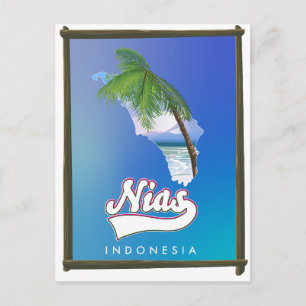 Cartão Postal De Convite Mapa de viagem da Ilha Sumba Indonésia