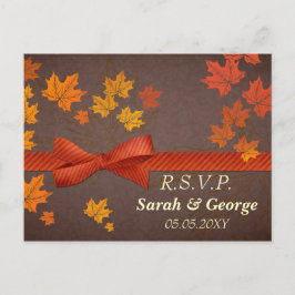 Cartão Postal De Convite maple folhas Wedding rsvp