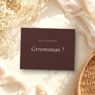 Cartão Postal De Convite Marrom Chocolate Formal Seja Meu Padrinho