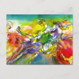 Cartão Postal De Convite MASCARADA de dança e música ITALIANA CARNIVAL