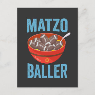 Cartão Postal De Convite Matzo Baller Engraçado Futebol Hanukkah Rugby Gift