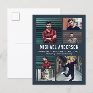 Cartão Postal De Convite Meia-noite 6 Graduação em quadro de fotografia