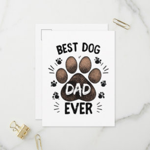 Cartão Postal De Convite Melhor Pai de Cachorro de Todos os Tempos – Adoráv