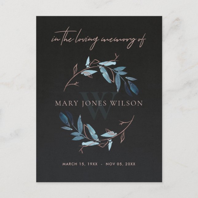 CARTÃO POSTAL DE CONVITE MEMORIAL DE FILA DE PINCO AZUL PRETO GRAÇAS (Frente)