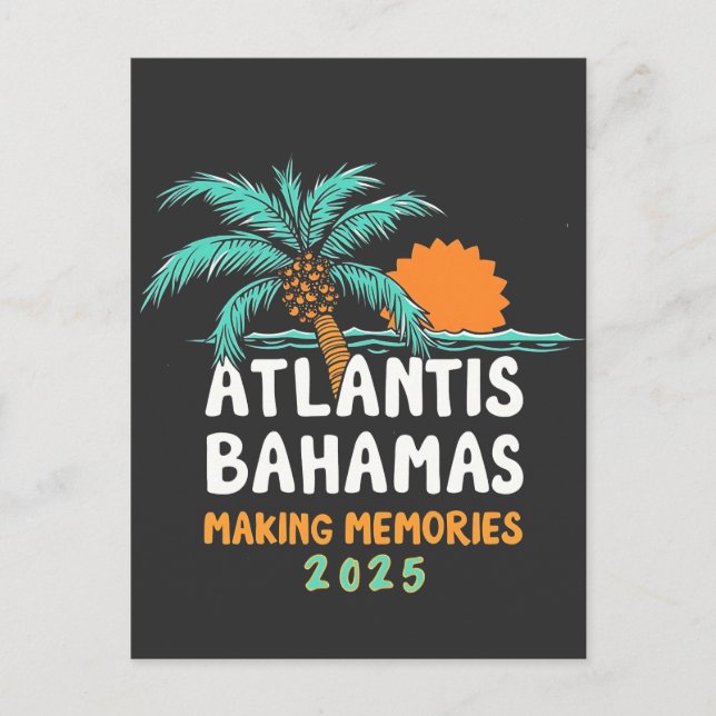 Cartão Postal De Convite Memórias do Fazer Atlantis Bahamas 2025 (Frente)