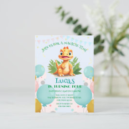 Cartão Postal De Convite Meninos da Festa de aniversário do zoológico selva