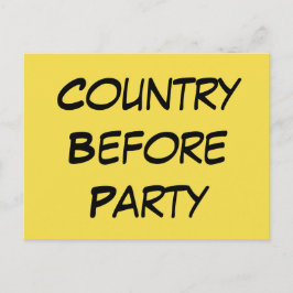 Cartão Postal De Convite Mensagem Política "País Antes do Partido" da Esque