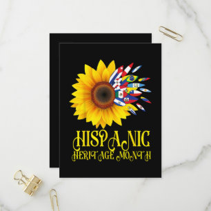 Cartão Postal De Convite Mês da Herança Hispânica Girassol Latino-Americano