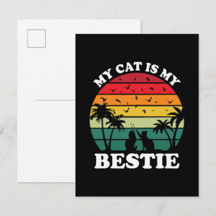 Cartão Postal De Convite Meu Gato É Meu Melhor Amigo