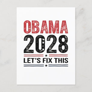 Cartão Postal De Convite Michelle Obama para o Presidente Obama 2028