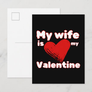 Cartão Postal De Convite Minha esposa é meu valentim