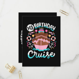Cartão Postal De Convite Minha Viagem de Cruzeiros de Férias de Aniversário