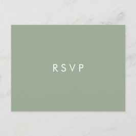 Cartão Postal De Convite Minimal chic Sage | Casamento ESCOLHA DE REFEIÇÃO