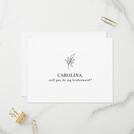 Cartão Postal De Convite Minimalista Clássico, será minha madrinha?