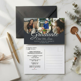 Cartão Postal De Convite Minimalista Moderna Arco Caligrafia Foto Graduação