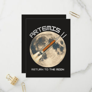 Cartão Postal De Convite Missão Artemis à lua