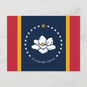 Cartão Postal De Convite Mississippi Flag 2020 New