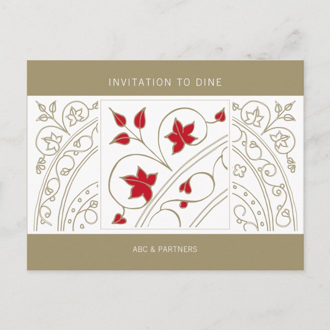 Cartão Postal De Convite Modern Elegant Business Invitation to Dine (Frente)