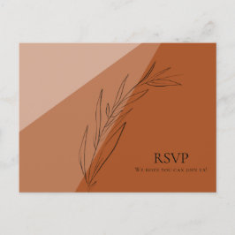 Cartão Postal De Convite Modern Terra Cotta Wedding RSVP