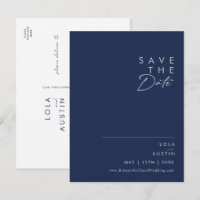 Moderno Minimalista Azul Marinho | Prata Salve A D