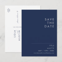 Moderno Minimalista Azul Naval | Prata Save The Da