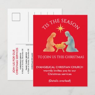 Cartão Postal De Convite Moderno Natal É A ÉPOCA Igreja Cristã