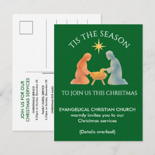 Cartão Postal De Convite Moderno Natal É A ÉPOCA Igreja Cristã