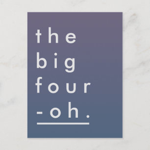Cartão Postal De Convite Moderno Pastel minimalista Quatro-Oh o aniversário
